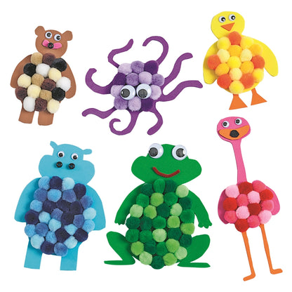 Pompons de différentes couleurs