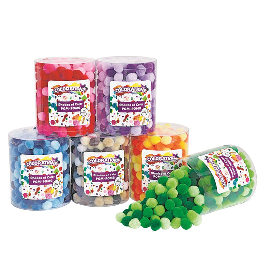 Pompons de différentes couleurs