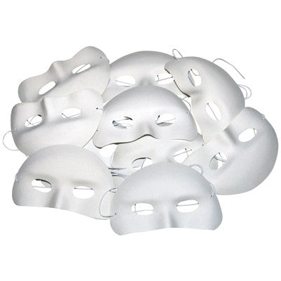 Demi-masques à finition floquée (lot/10) - blanc
