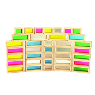 Blocs en bois arc-en-ciel (lot/36)