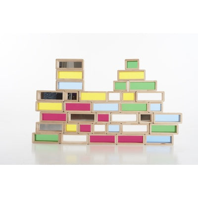Blocs en bois arc-en-ciel (lot/36)