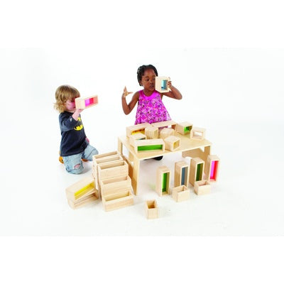 Blocs en bois arc-en-ciel (lot/36)