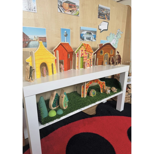 Ensemble de maison en bois contes de fées, 32 pièces