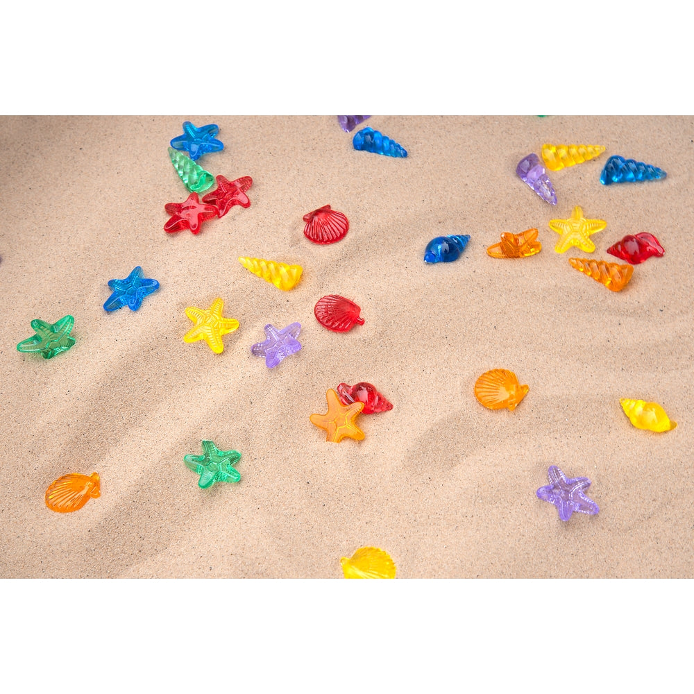 Coquillages translucides colorés (lot/72)
