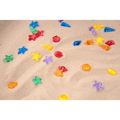 Coquillages translucides colorés (lot/72)