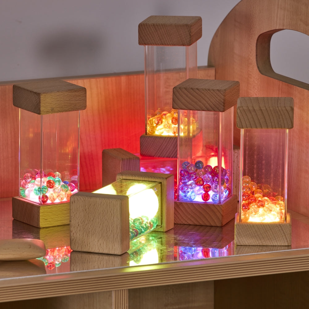 Blocs lumineux en bois - cuboïdes(lot/6)