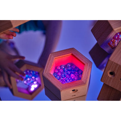 Blocs lumineux en bois - hexagones (lot/6)