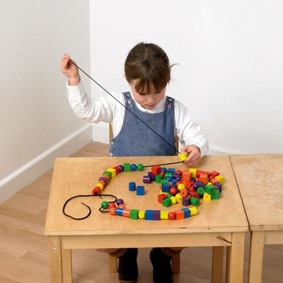 Lot de 108 Grandes perles à enfiler en bois