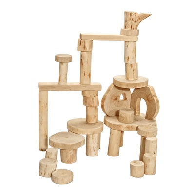Jeu de construction en bois naturel (lot/36)