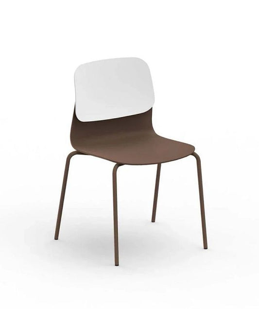 Chaise Klik piètement métal - taupe