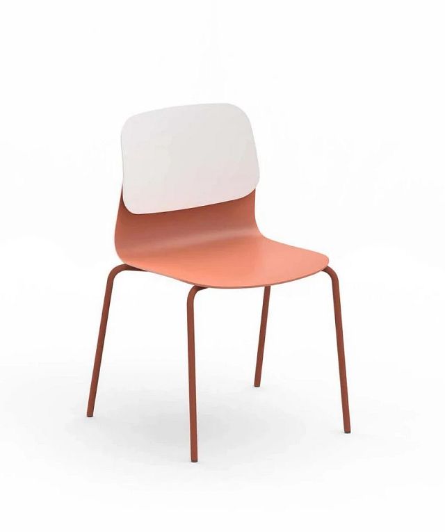 Chaise Klik piètement métal - corail