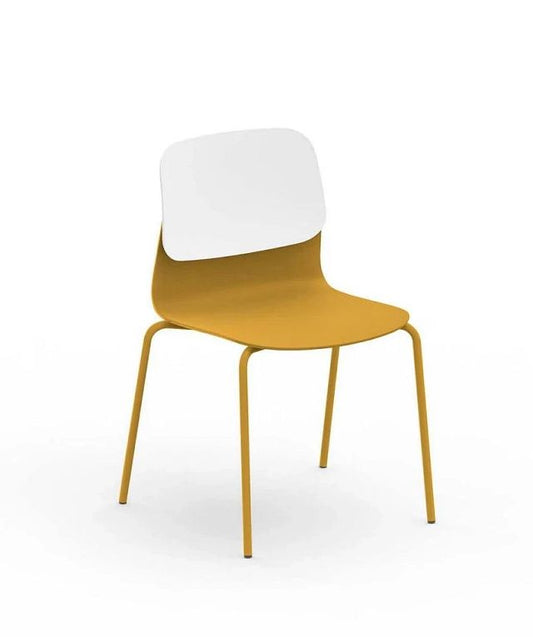 Chaise Klik piètement métal - jaune