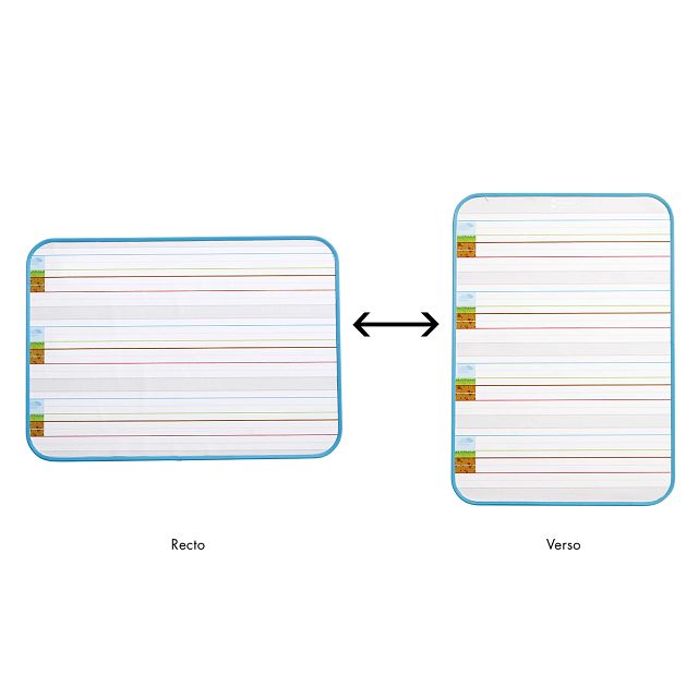Ardoise blanche lignée magnétique (lot/2)