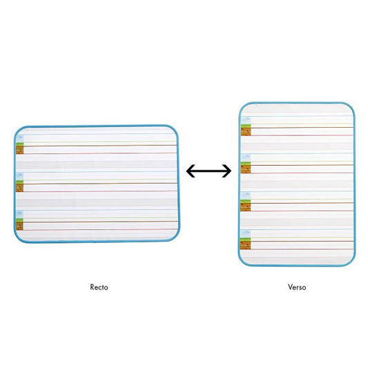 Ardoise blanche lignée magnétique (lot/2)
