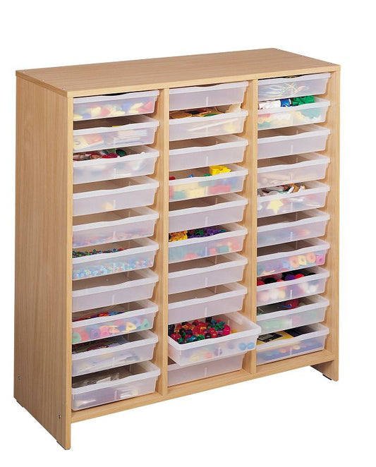 Meuble haut 30 bacs plats incolores - hêtre