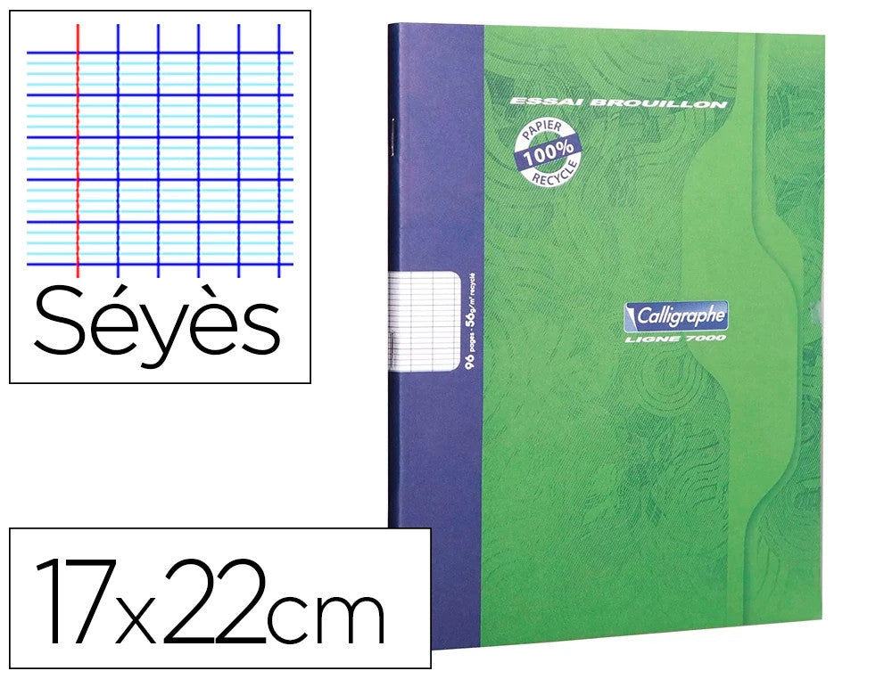 Cahiers de brouillon Clairefontaine - 170 x 220 mm 48 pages Séyès