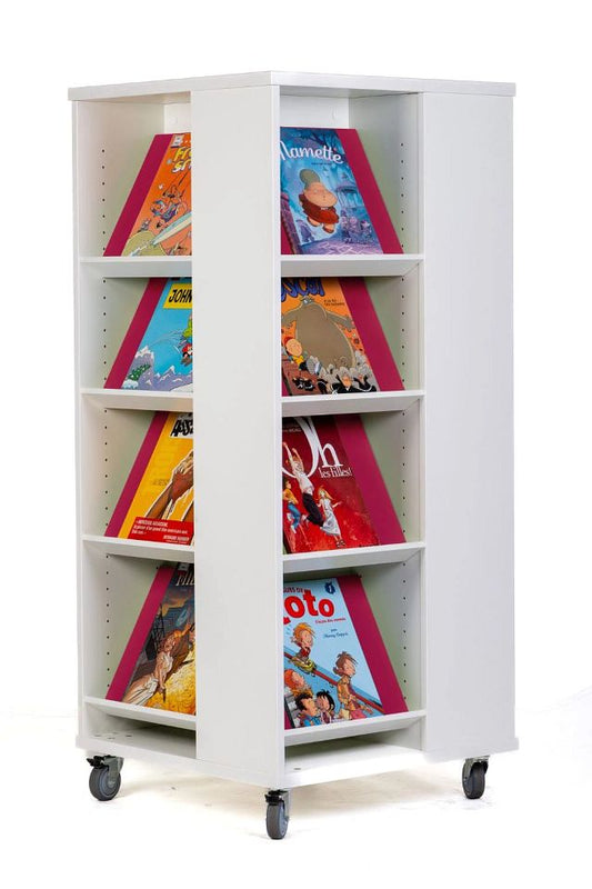 Tour de présentation mobile 1400 mm (H) - blanc kaolin/fuchsia pink