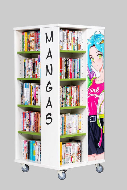 Tour à mangas mobile Everna™ 1400 mm (H) - blanc kaolin/vert kiwi