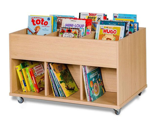 Bac à albums Everna™ mobile 6 cases moyen - chêne vicenza/chêne vicenza