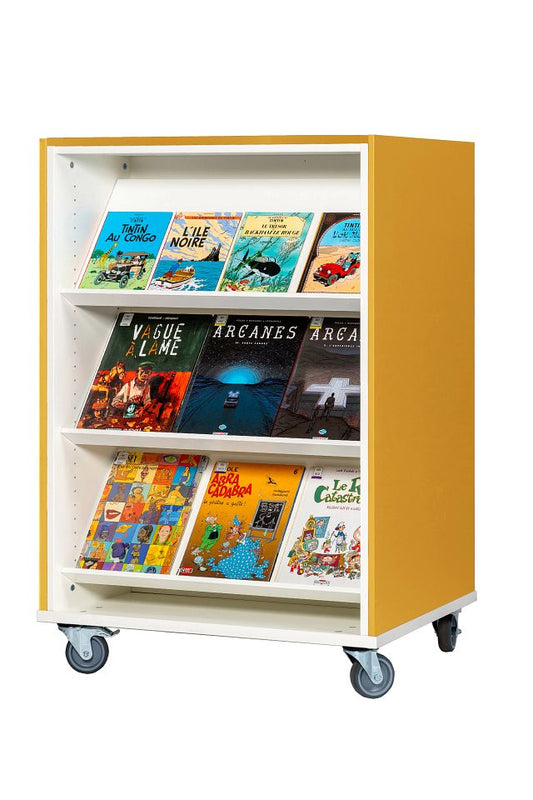 Travée double-face Everna™ Mobile H1200 mm Explore 6 - jaune curry