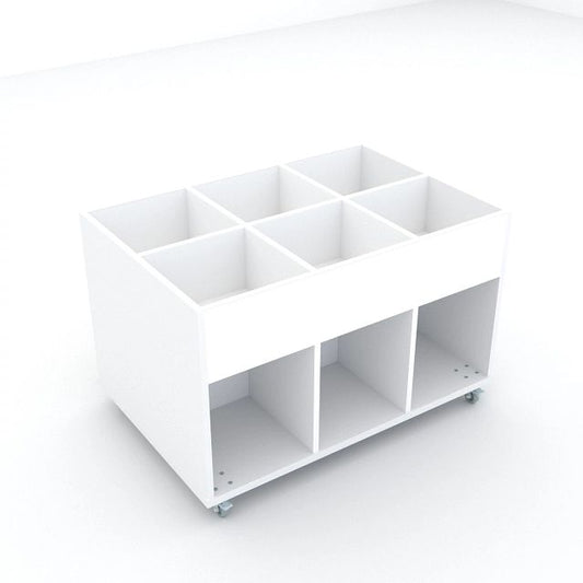 Bac à albums Everna™ mobile 6 cases moyen - blanc kaolin/blanc kaolin