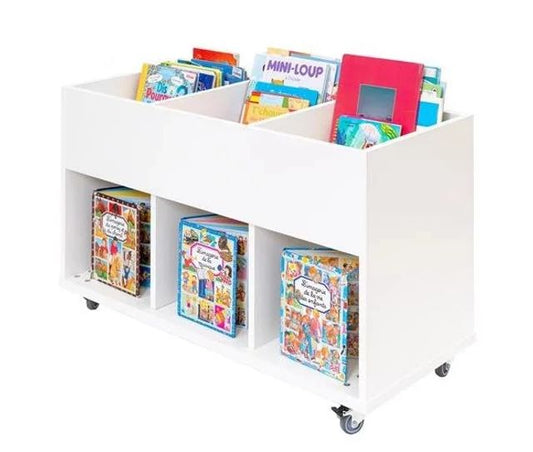 Bac à albums Everna™ mobile extra-fin - blanc kaolin/vert kiwi