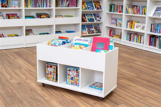 Bac à albums Everna™ mobile extra-fin - blanc kaolin/jaune curry