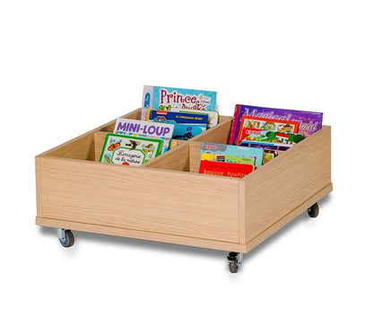 Bac à albums Everna™ mobile 4 cases bas - chêne vicenza/chêne vicenza