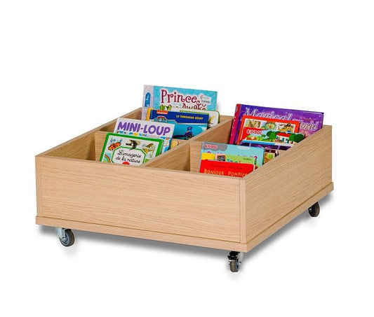 Bac à albums Everna™ mobile 4 cases bas - chêne vicenza/chêne vicenza