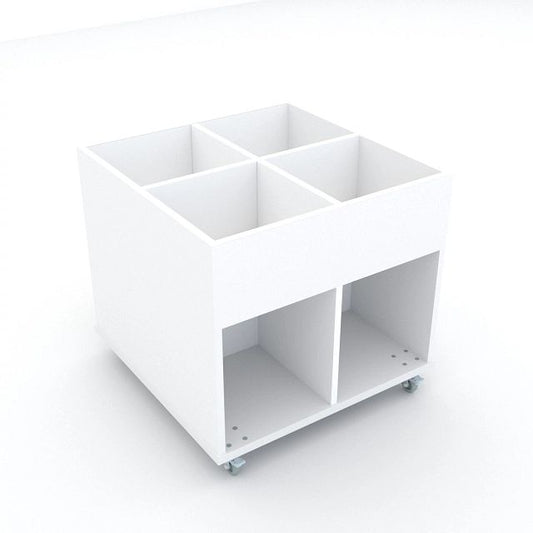 Bac à albums Everna™ mobile 4 cases moyen - blanc kaolin/blanc kaolin