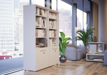 Armoire portes battantes Quiètude H720 mm - chêne/poignées aluminium
