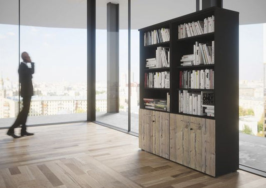 Armoire portes battantes Quiètude H1040 mm - blanc/poignées aluminium