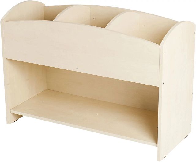 Bac à  livres 3 cases haut - bouleau