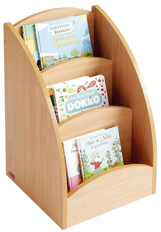 Bac à  livres présentoir 3 cases - hêtre