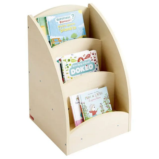 Bac à  livres présentoir 3 cases - bouleau