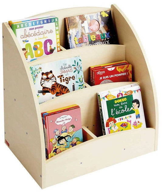 Bac à  livres présentoir 6 cases - bouleau