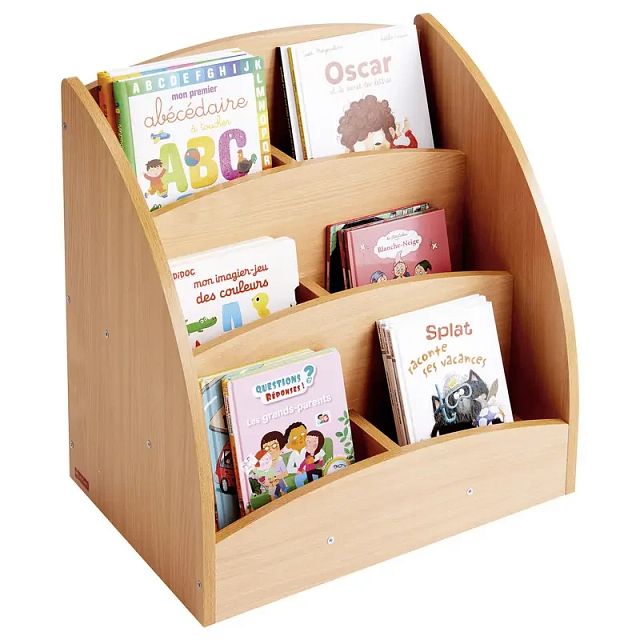 Bac à  livres présentoir 6 cases - hêtre