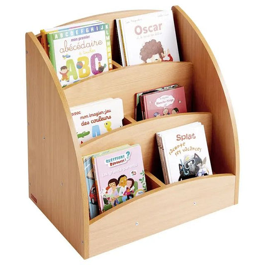 Bac à  livres présentoir 6 cases - hêtre