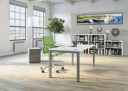 Bureau Astrolite sans obturateur - 1400 x 800 mm - chêne/piètement gris alu