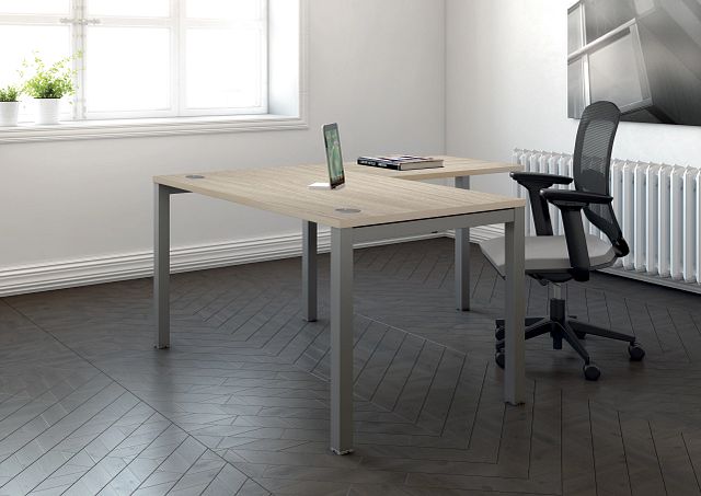 Bureau Astrolite sans obturateur - 1200 x 800 mm - argile/piètement gris alu