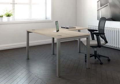 Bureau Astrolite sans obturateur - 1200 x 800 mm - argile/piètement blanc