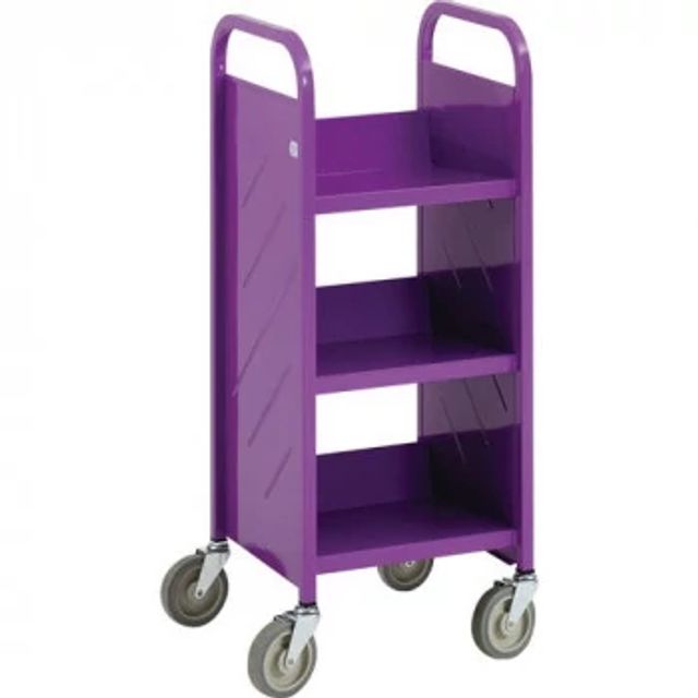 Chariot étroit 3 tablettes inclinées - aubergine