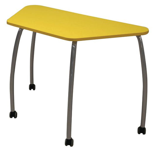 Table Inicy trapèze 1300 x 650 mm - plateau blanc/piètement blanc