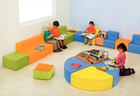 Pouf quart de cercle - bleu