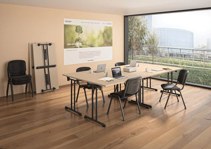 Table pliante Solution 1200 x 700 mm - chêne/piètement noir
