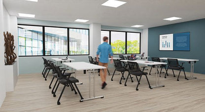 Table pliante Solution 1200 x 700 mm - chêne/piètement noir