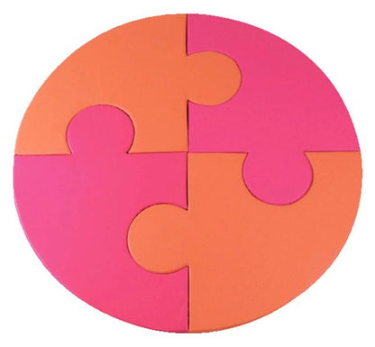 Tapis puzzle rond (lot/2) - clémentine